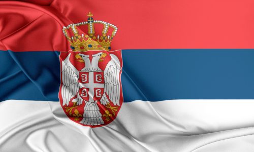 Serbia Flag. Flag with a beautiful glossy silk texture.